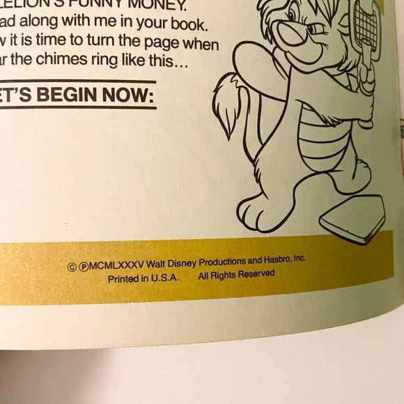 Vintage 1985 Disneys Wuzzles Bumblelions Funny Money Read  Along Book Only - Picture 6 of 15